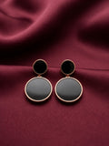 Black Double Disc Earring