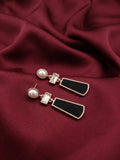 Black Geometric Drop Earring