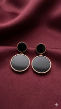 Black Double Disc Earring