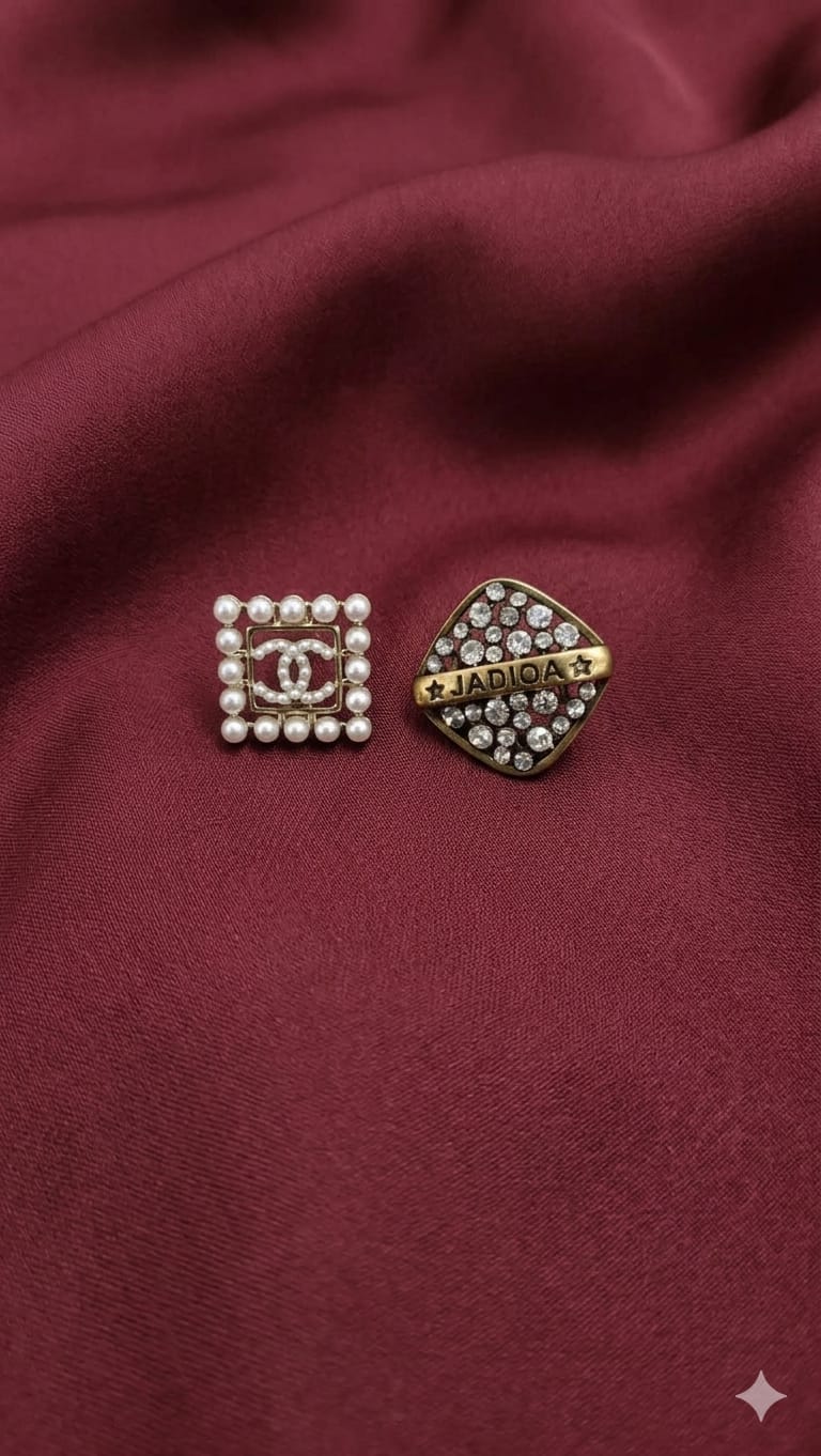 Chanel Square Pearl and Diamond Earring