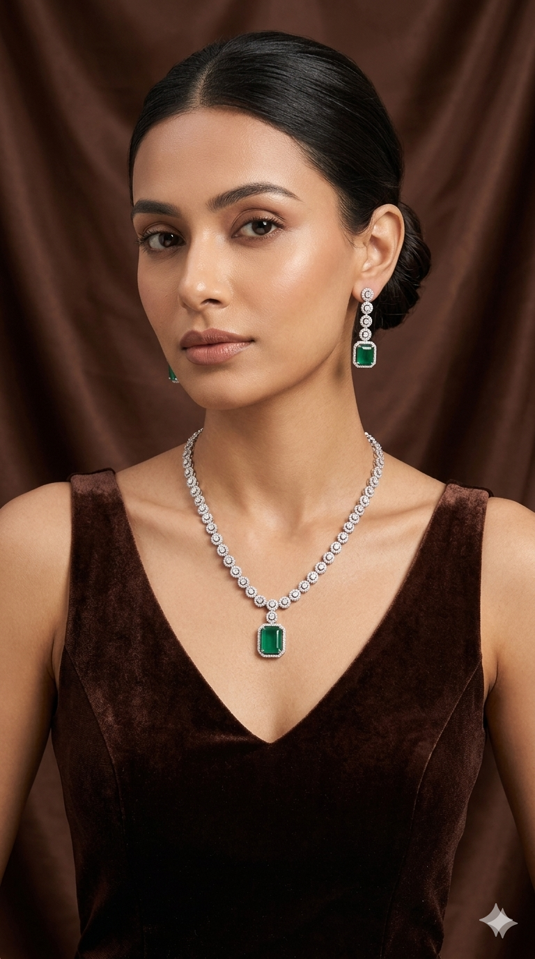 emerald moonlight AD necklace set