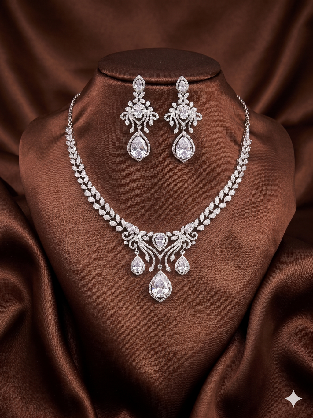 zirconia necklace with  sapphire
