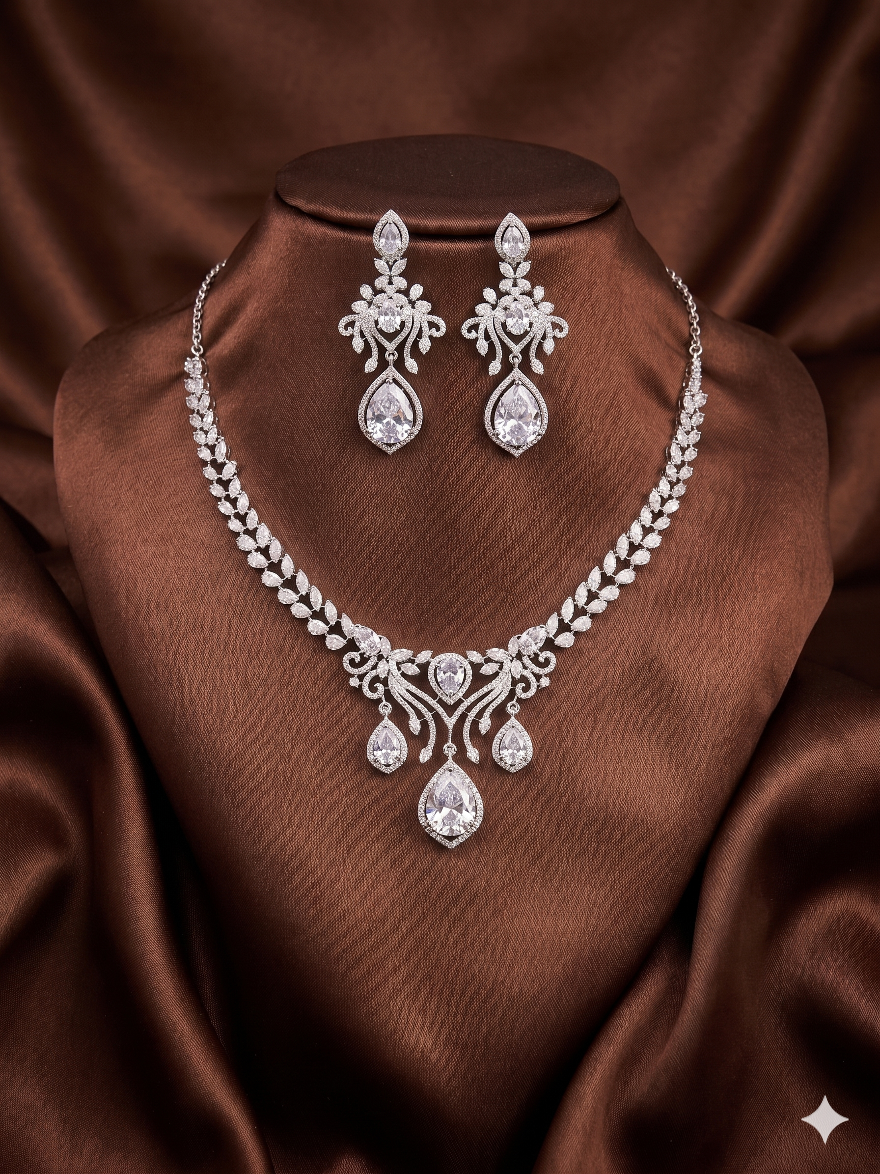 zirconia necklace with  sapphire