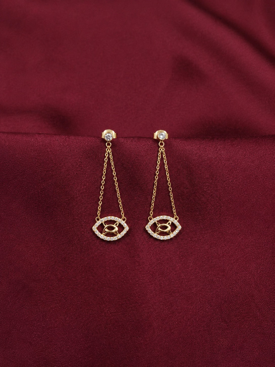 Gold Evil Eye Earring