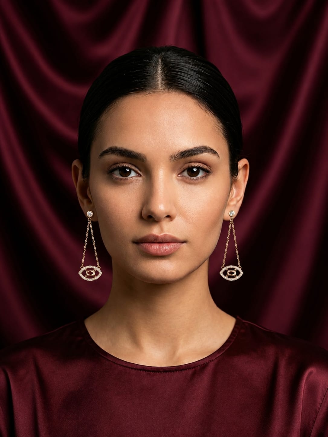 Gold Evil Eye Earring
