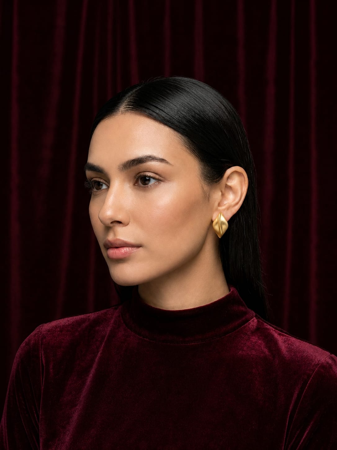 Golden Navette Studs