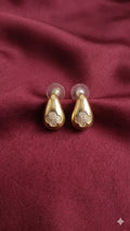 Golden Raindrop-Shaped Earring