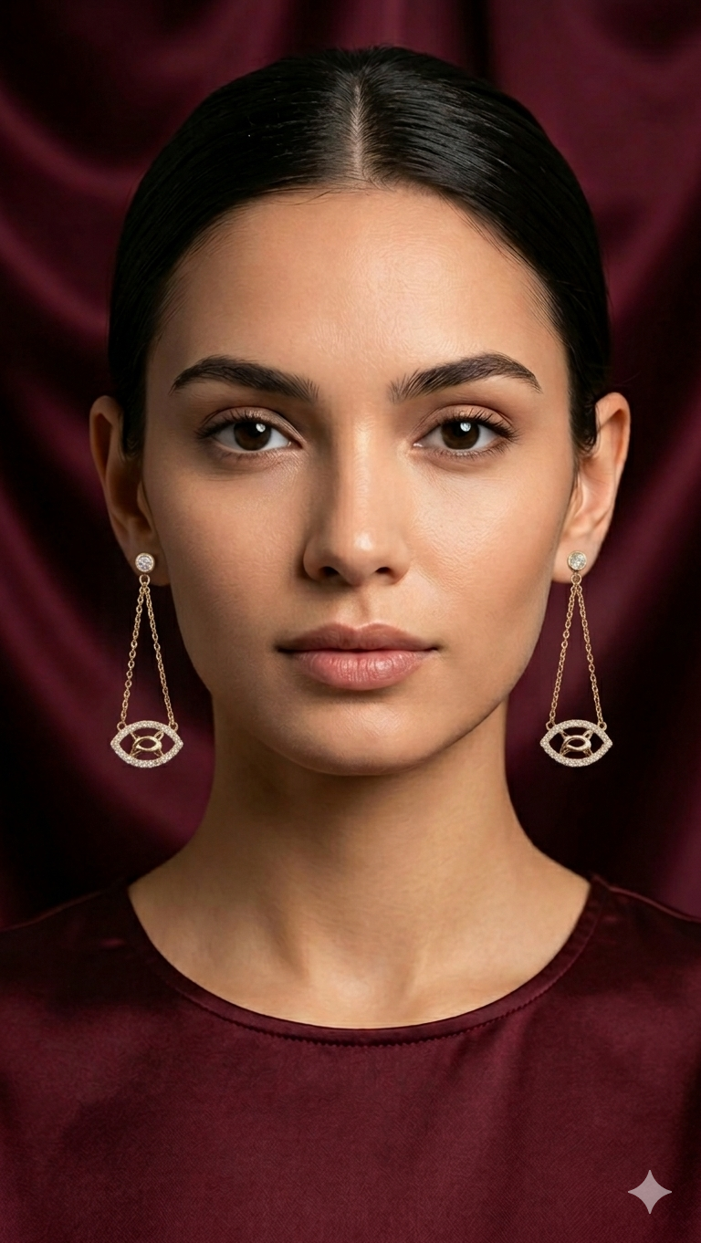 Gold Evil Eye Earring