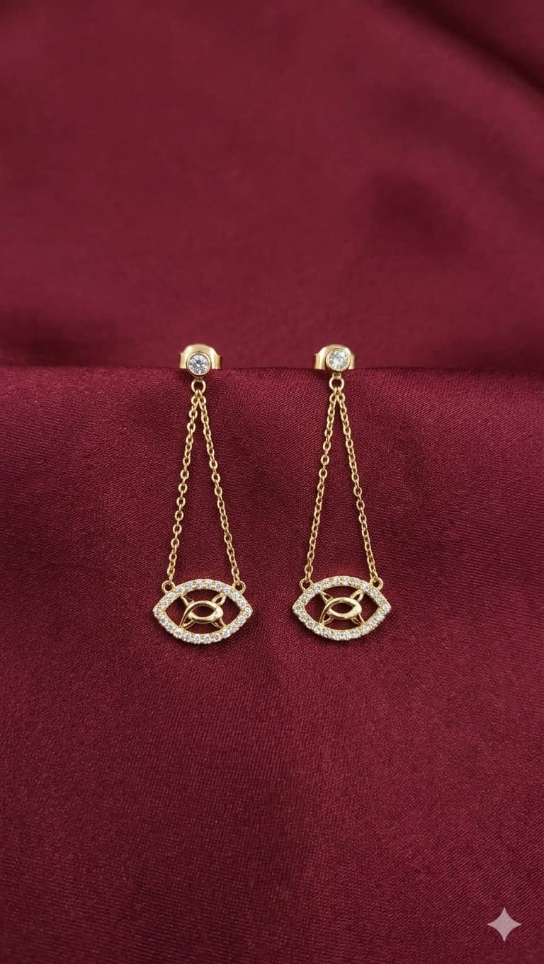 Gold Evil Eye Earring