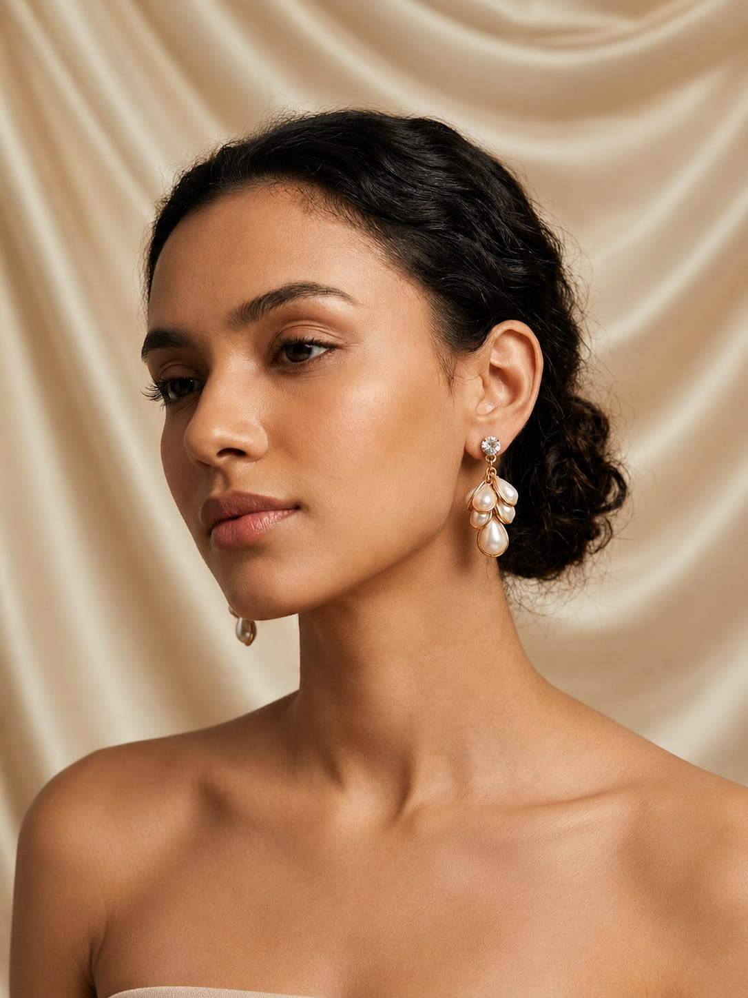 Grape-Style Pearl Earring