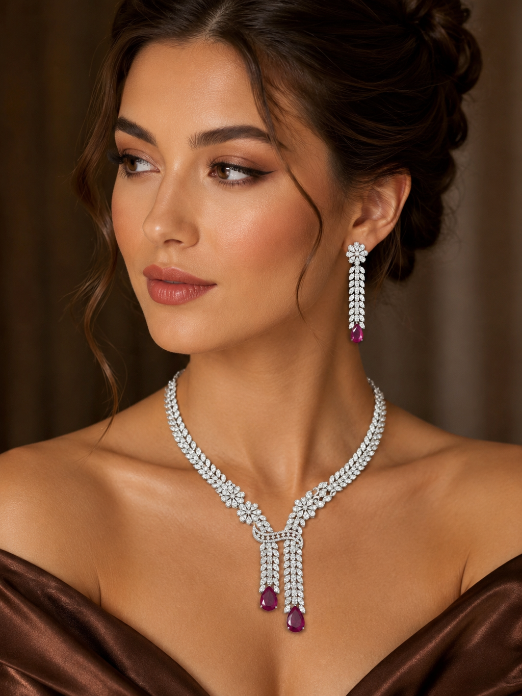 iksava ruby AD necklace set