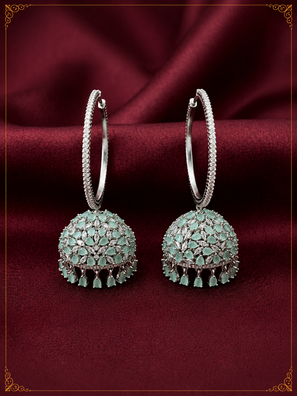 AD Jhumka Hoop Fusion Earrings