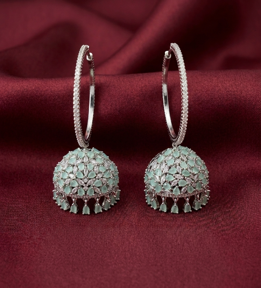 AD Jhumka Hoop Fusion Earrings