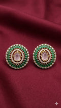 Kundan Green Stone Stud