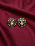 Kundan Green Stone Stud