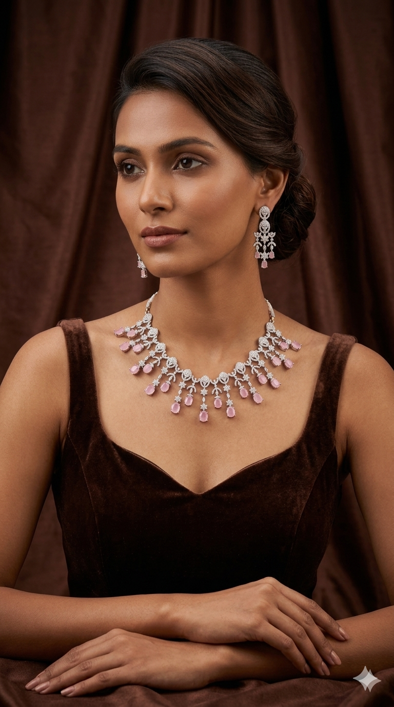 luxe blush glow AD necklace set