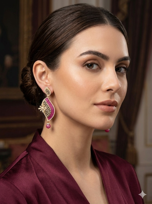 AD Magenta Pop Stud Earrings