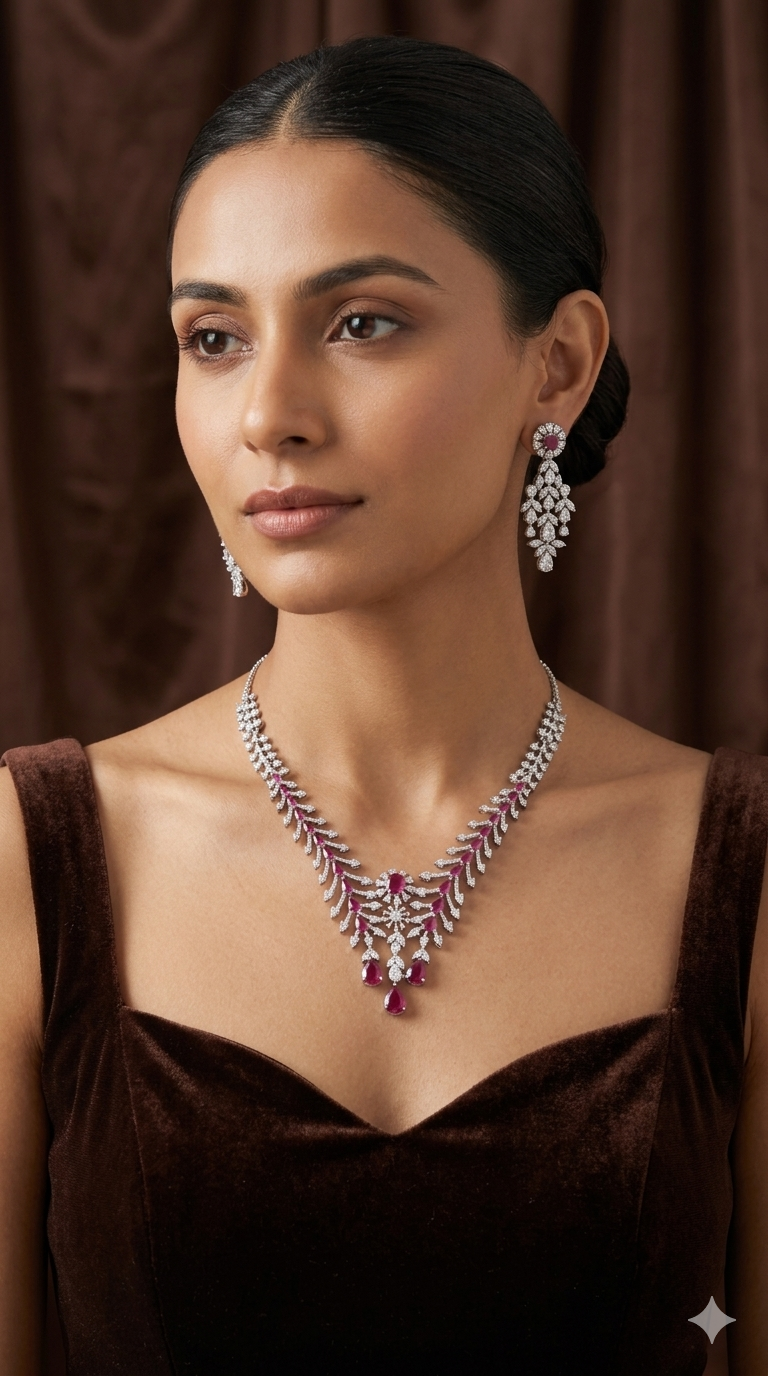 millie diamond necklace set