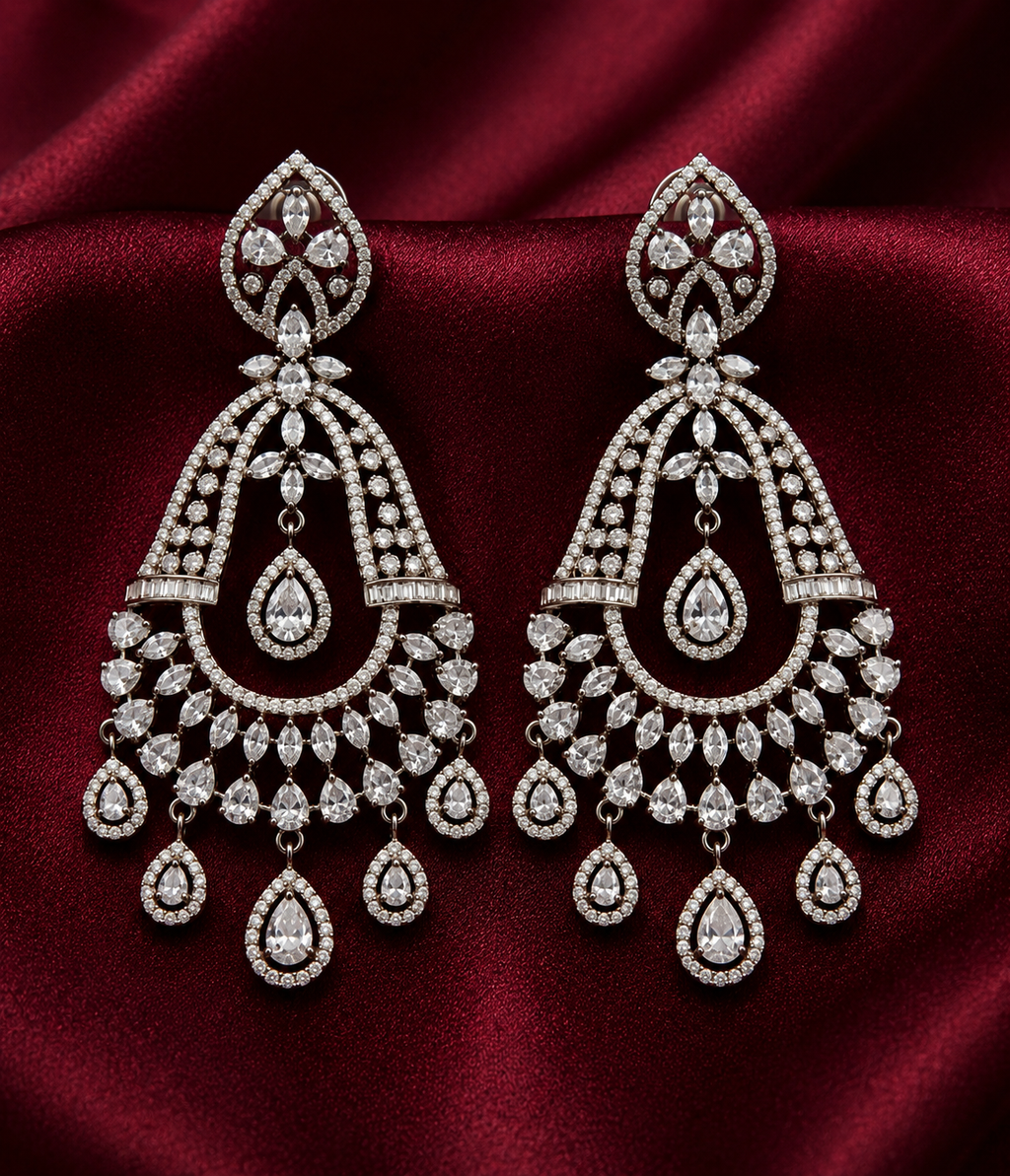 AD Oxidised Droplet Dangle Earrings