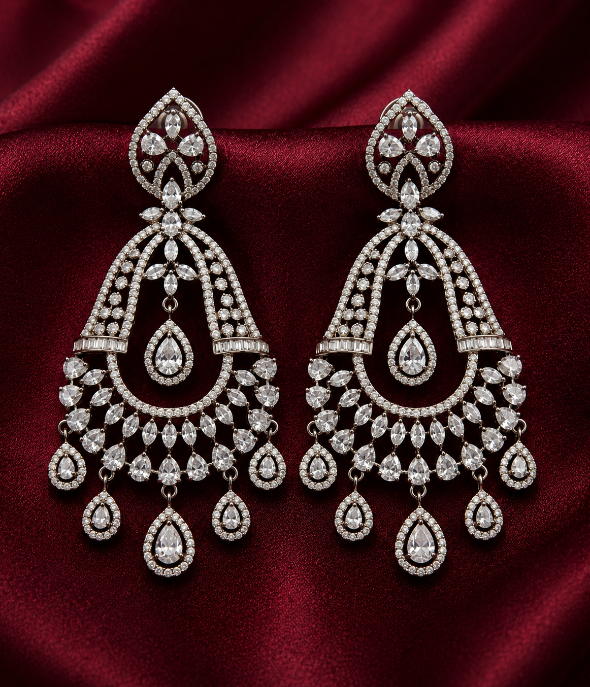 AD Oxidised Droplet Dangle Earrings