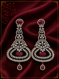 AD Oxidized Red Ruby Drop Earrings