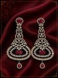 AD Oxidized Red Ruby Drop Earrings