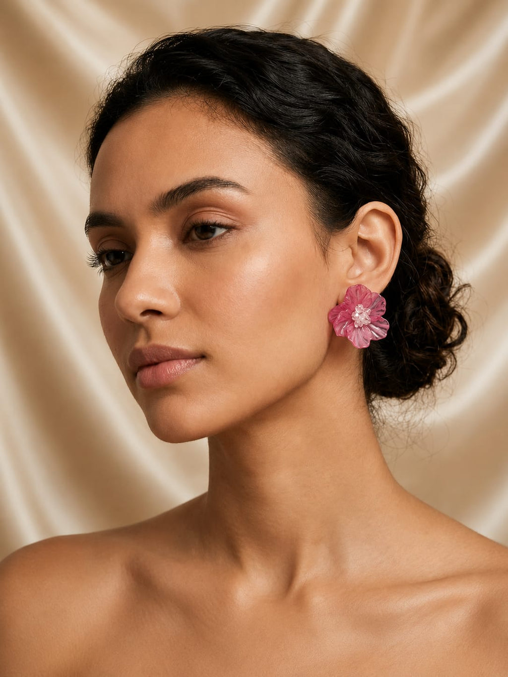 Pink Flower Stud