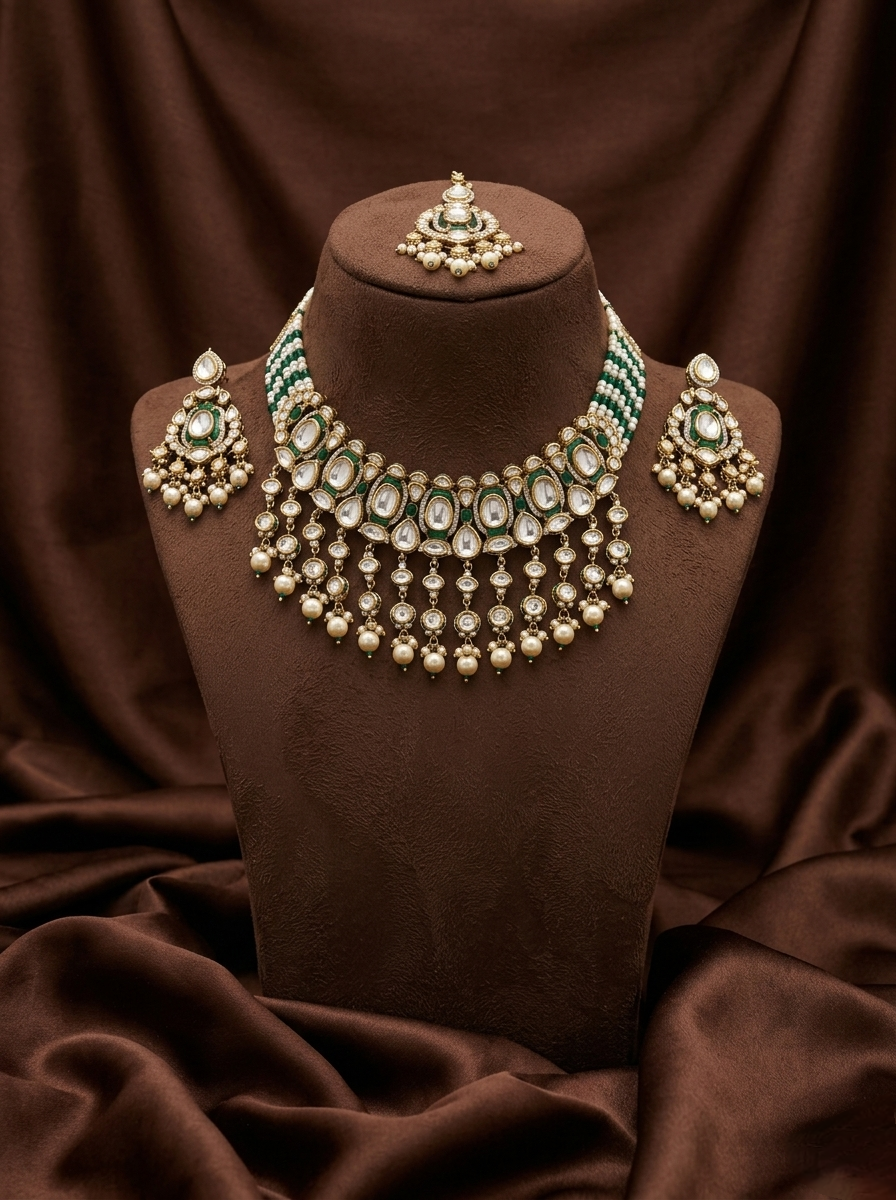 Regal Kundan Pearl Choker Set