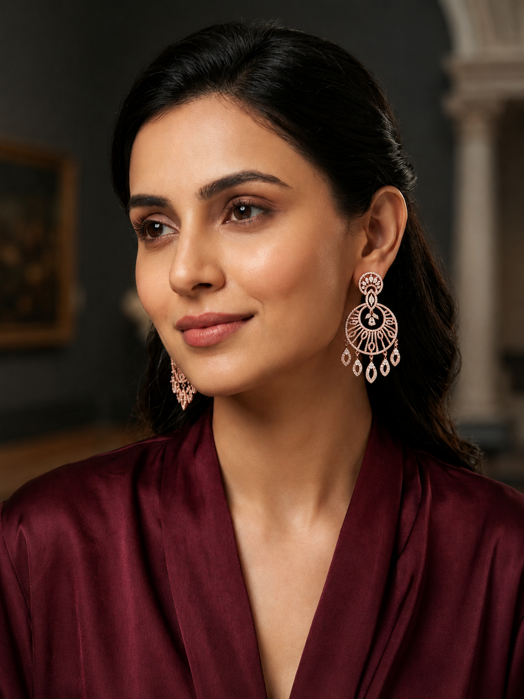 AD Rose Gold Glamour Earrings