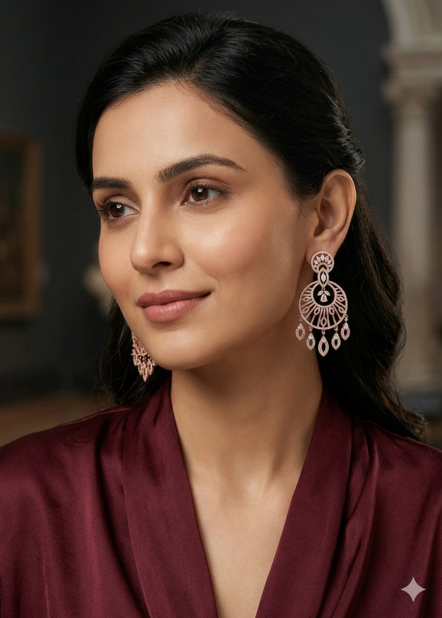 AD Rose Gold Glamour Earrings