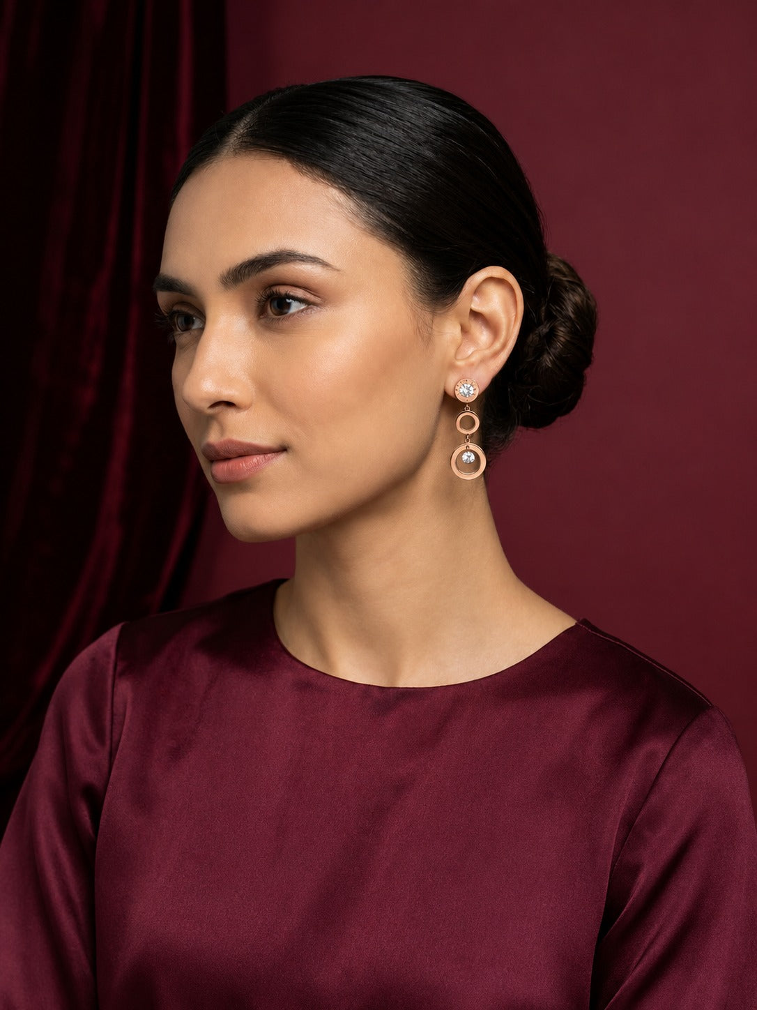 Rose Gold Ring Earring