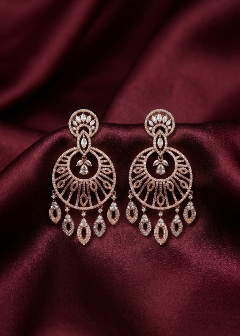 AD Rose Gold Glamour Earrings