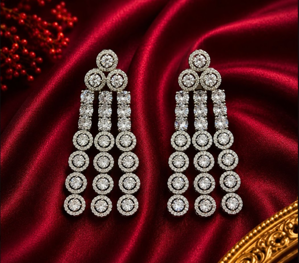 AD Triple String Chandelier Earrings