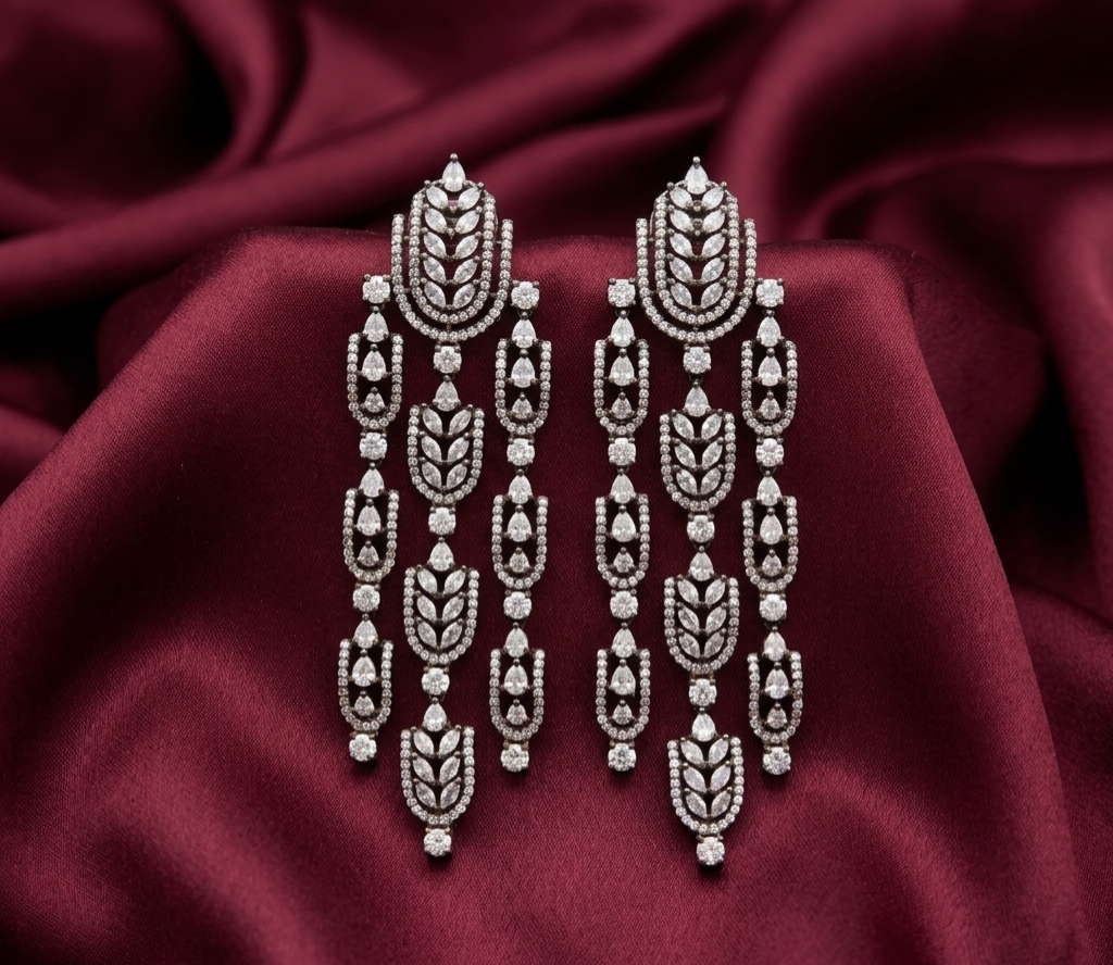 AD Silver Elegance Long Earrings