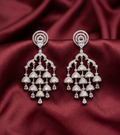 AD Silver Cascade Drop Earrings