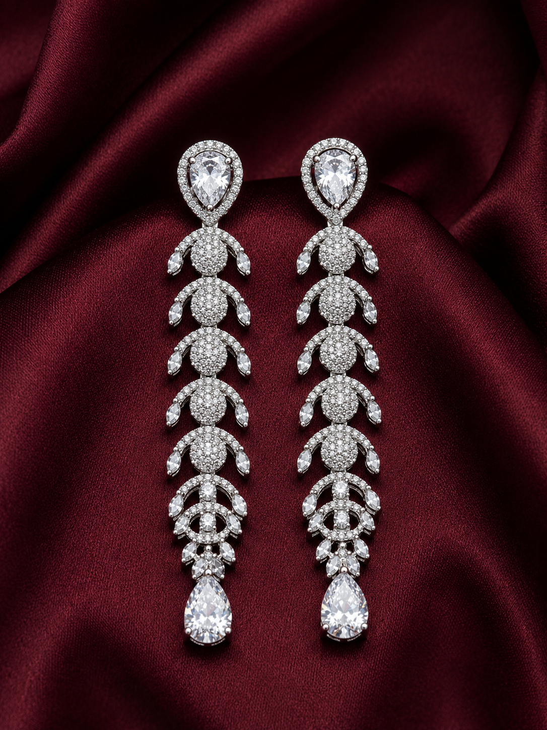 AD Classic Silver Dangle Earrings