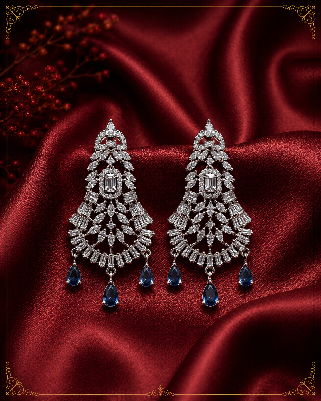 AD Silver Bell Drop Earrings