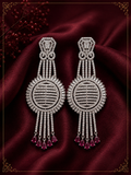 AD Silver Droplet Long Earrings