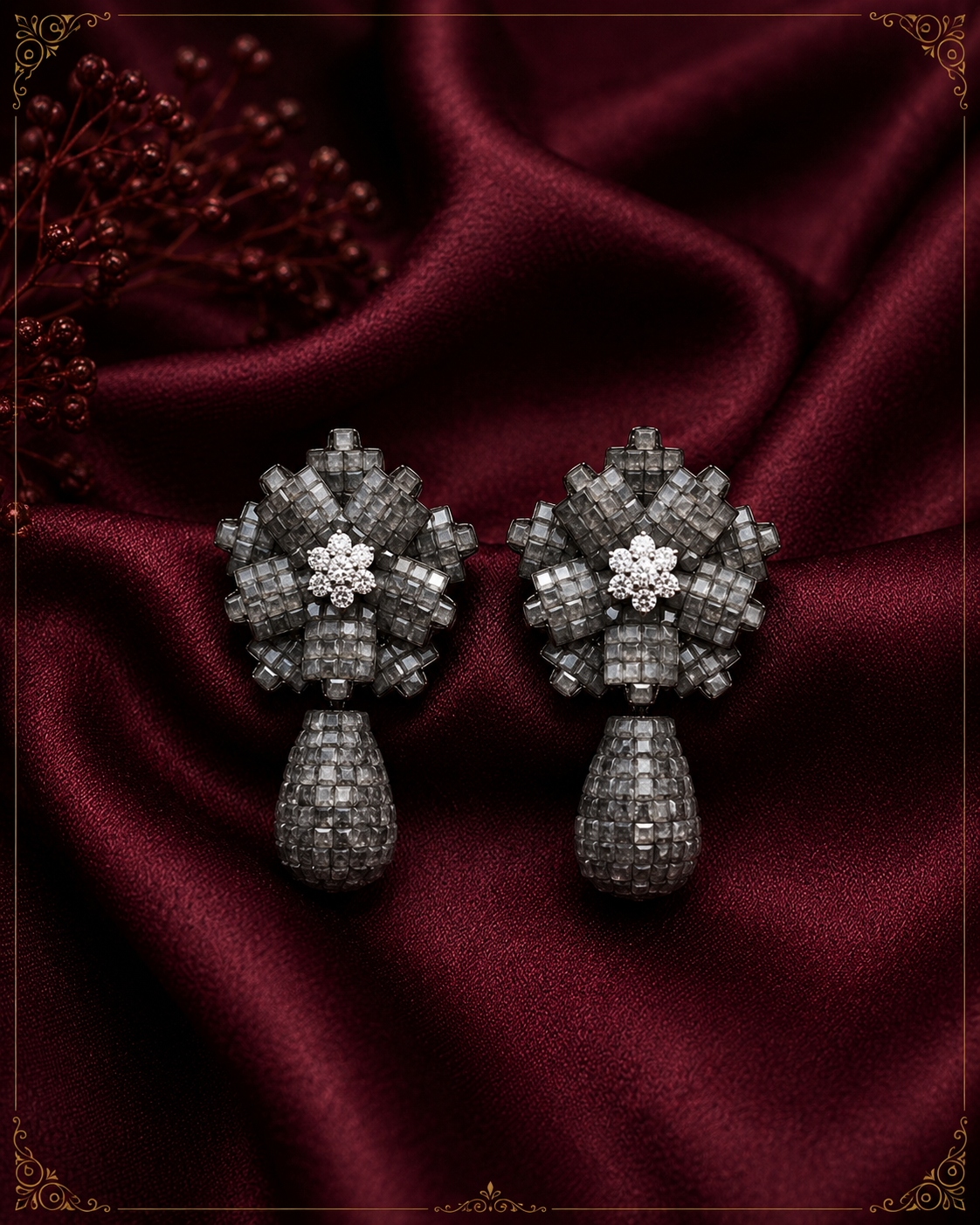 AD Silver Frost Luxury Earrings
