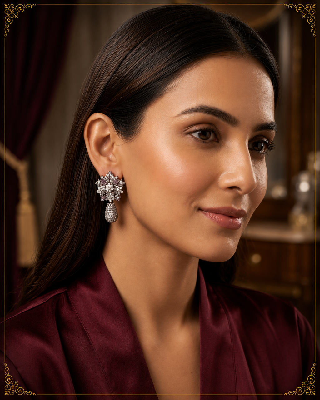 AD Silver Frost Luxury Earrings