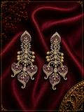 AD Violet Pagoda leaf Dangle Earrings