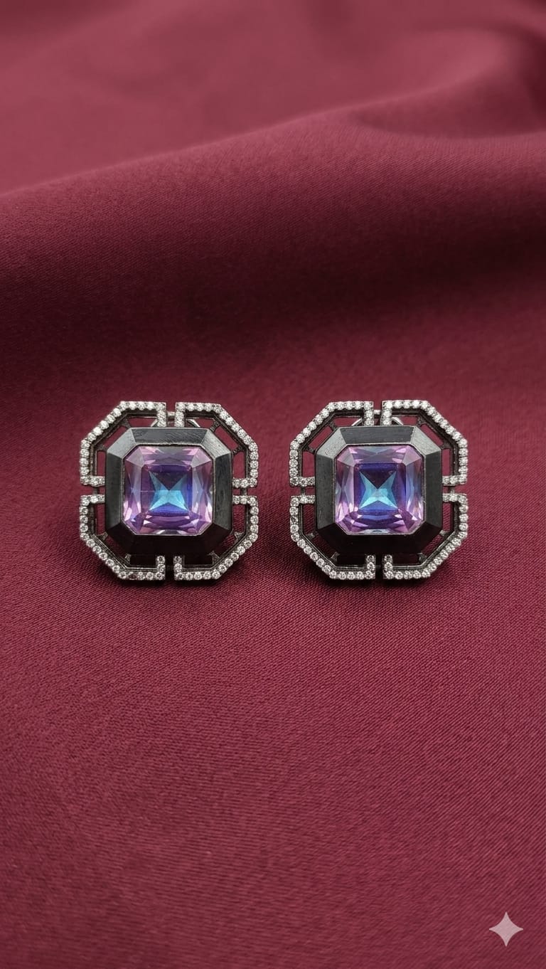 Amethyst Crystal Stud