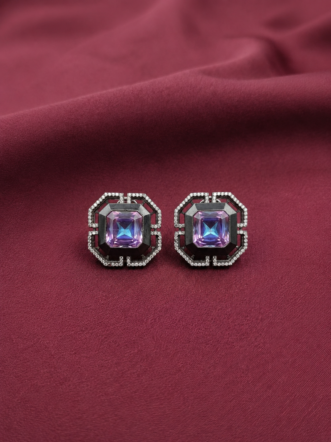 Amethyst Crystal Stud