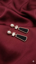 Black Geometric Drop Earring