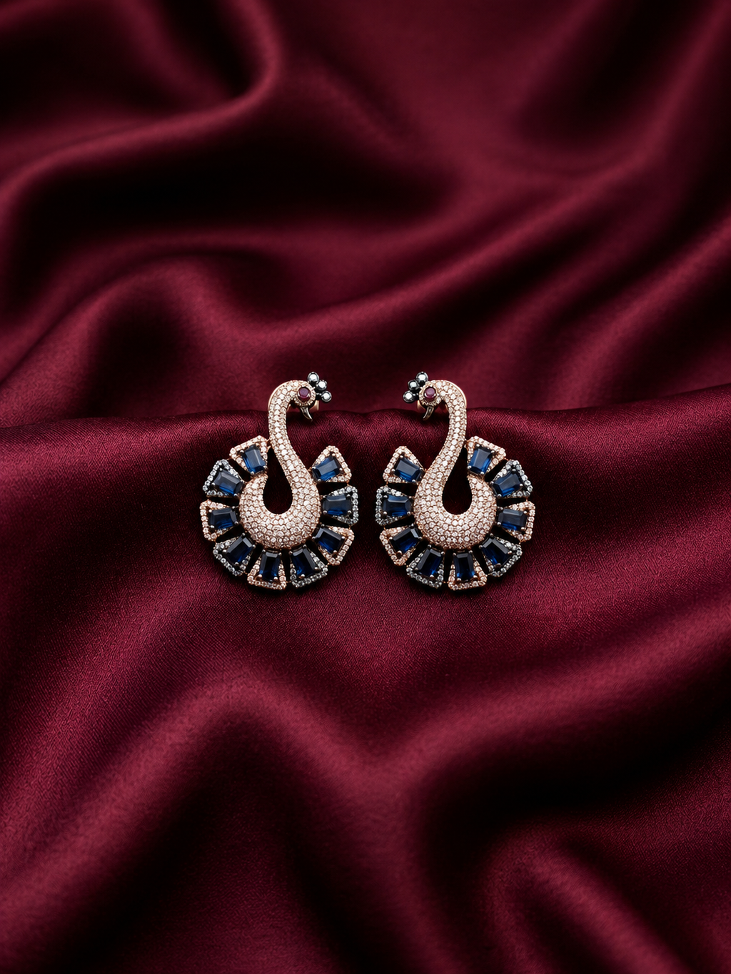 AD Blue Peacock Earrings