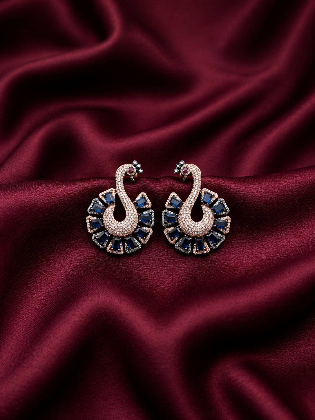 AD Blue Peacock Earrings
