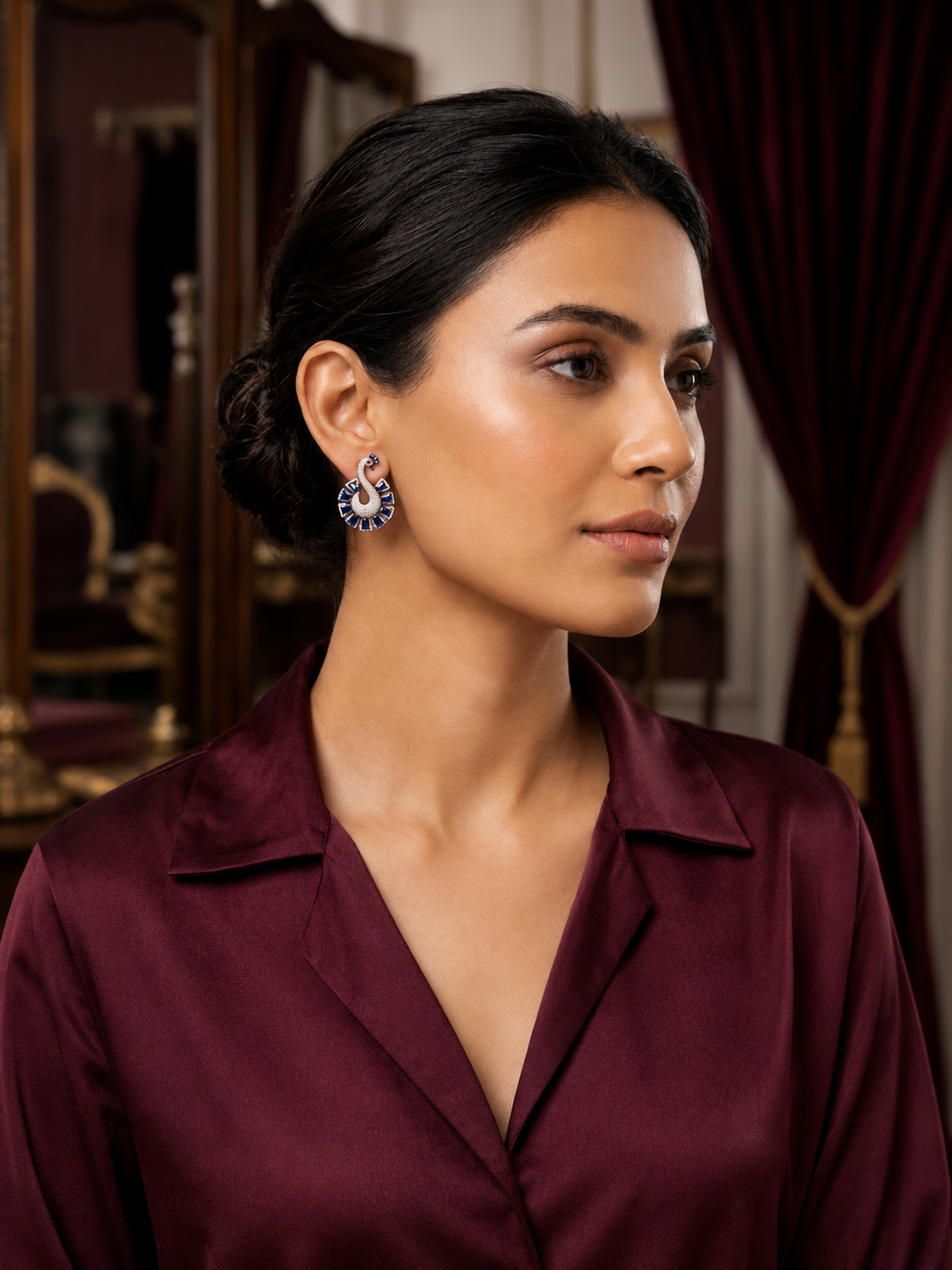AD Blue Peacock Earrings