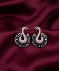 AD Blue Peacock Feather Earrings