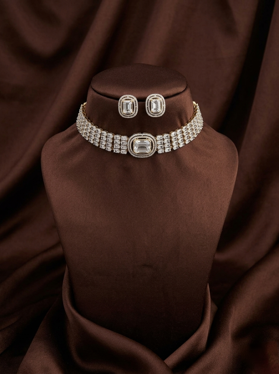 Bridal Crystal Choker Set