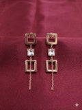 Crystal Square Link Earrings